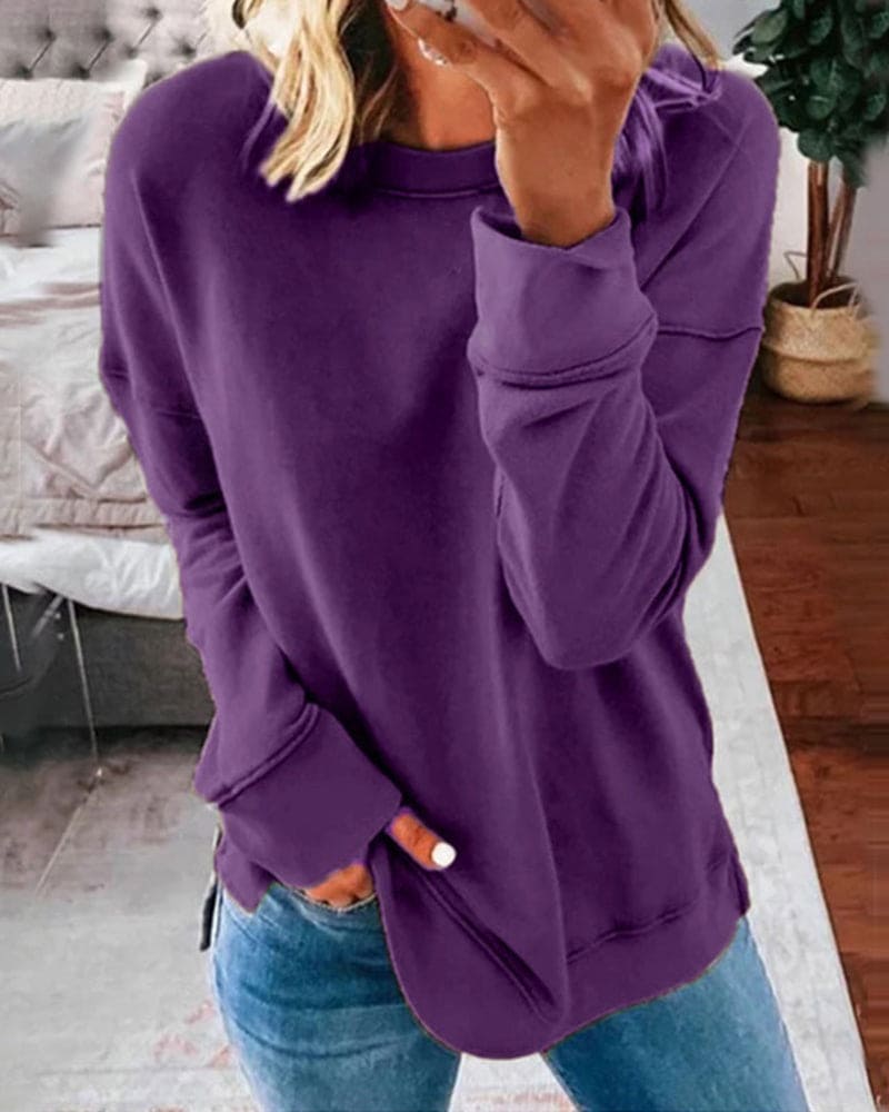 Classic relaxed-fit sweatshirt in purple