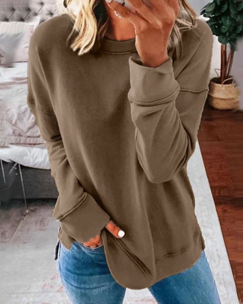 Classic relaxed-fit sweatshirt in khaki