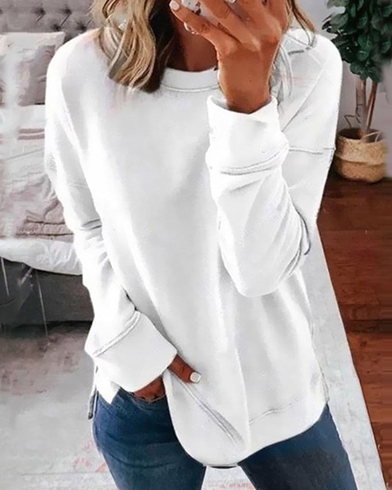 Classic relaxed-fit sweatshirt in white