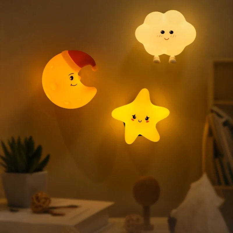 Rechargeable Moon, Star, and Cloud Night Light, Kids Room