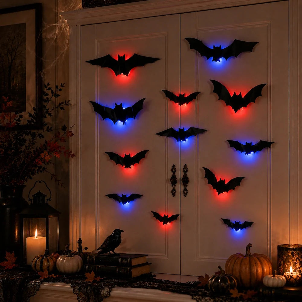Foldable 3D Bat Swarm Wall Decor