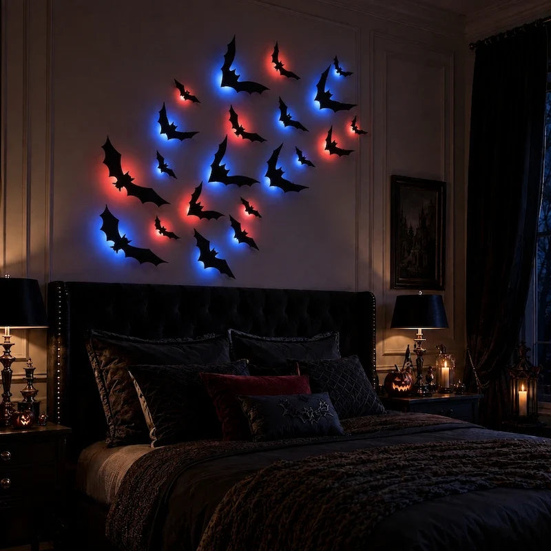 Foldable 3D Bat Swarm Wall Decor
