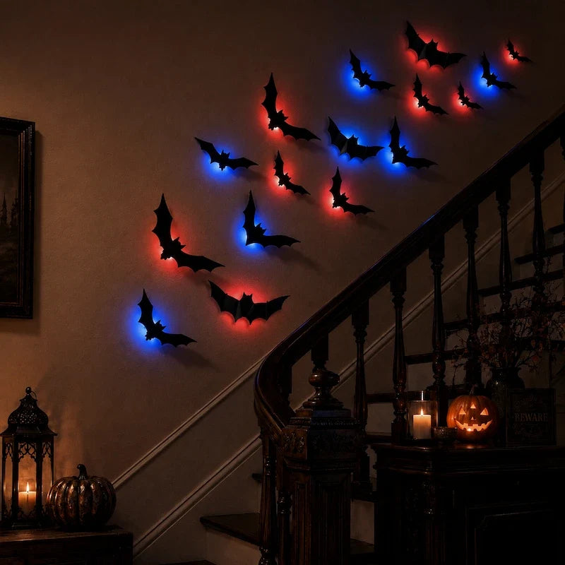 Foldable 3D Bat Swarm Wall Decor