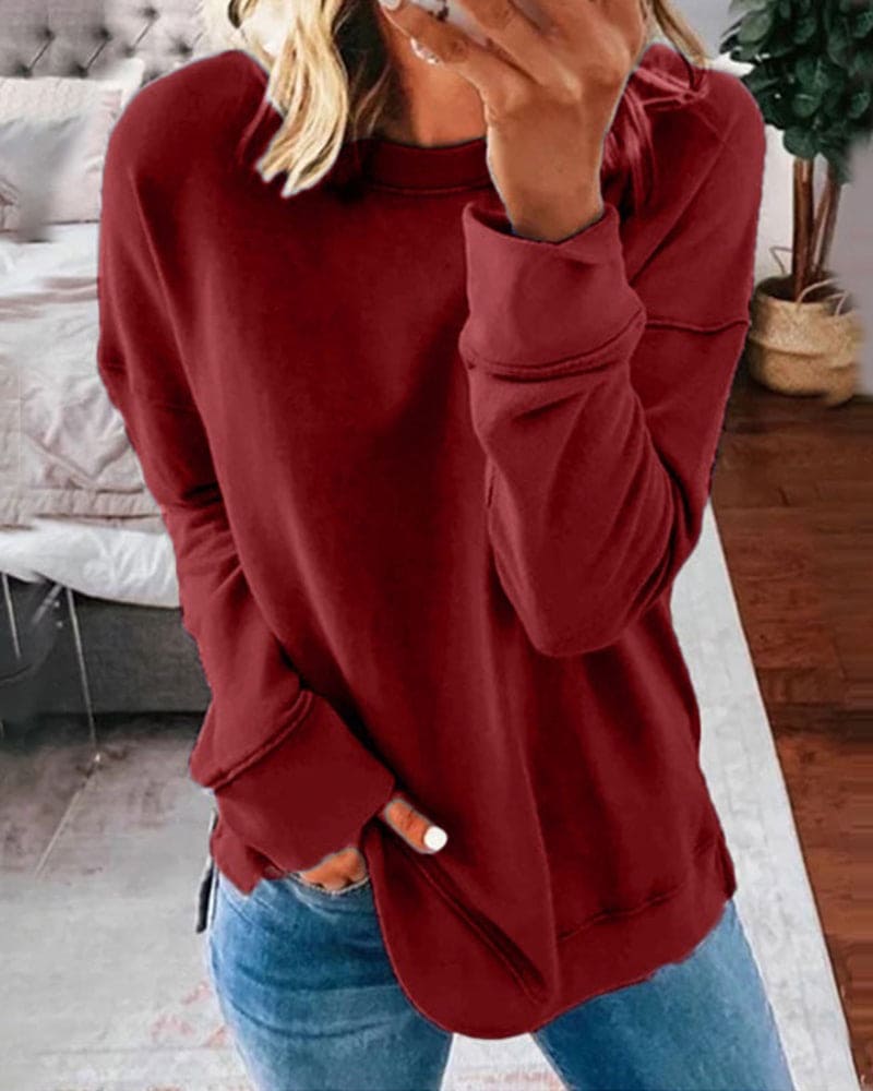 Classic relaxed-fit sweatshirt in burgundy