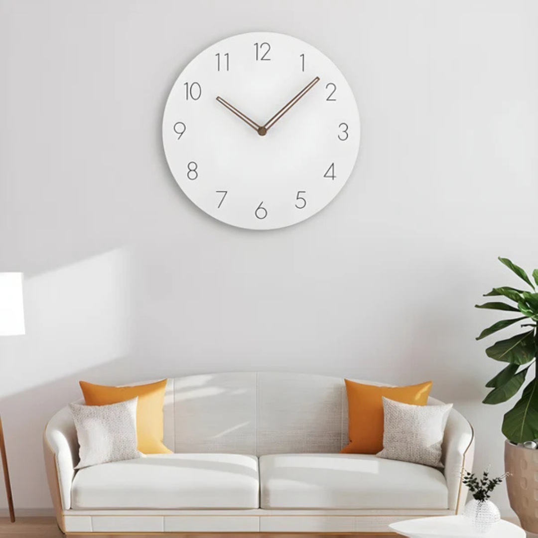 Nork Minimalist Wall Clock, Modern Wood Design
