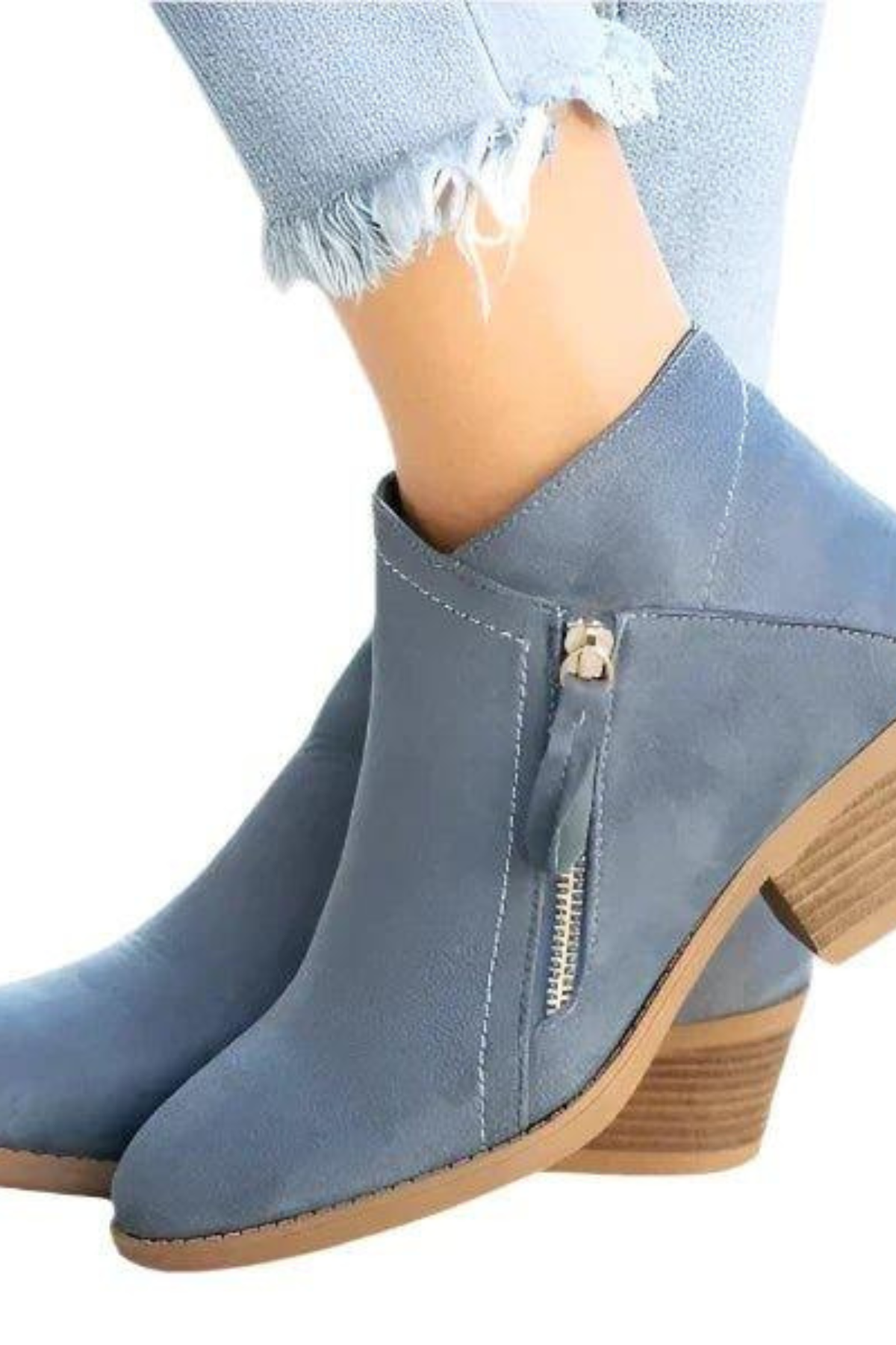 Western side zip ankle boots, alternate view