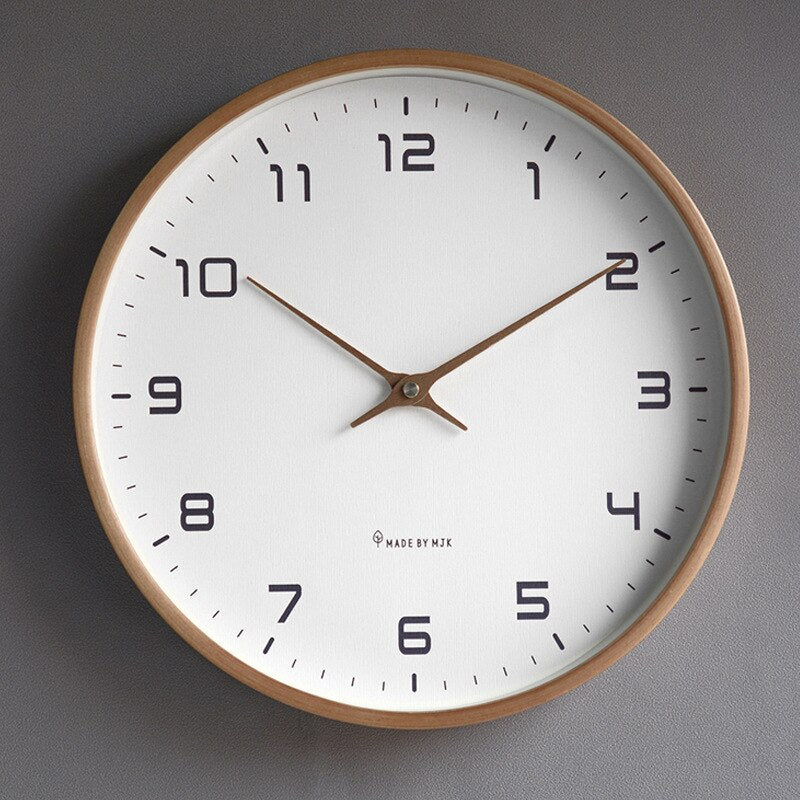 Nordic Minimalist Wooden Wall Clock Silent Scandinavian Design