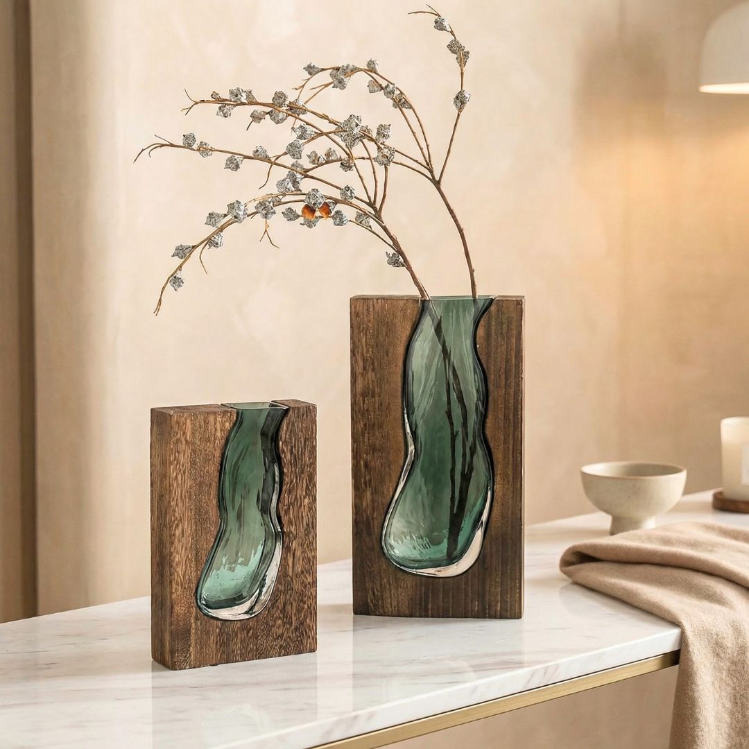 Nordic Wood Edge Vase