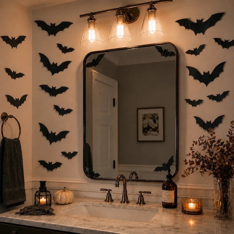 Foldable 3D Bat Swarm Wall Decor