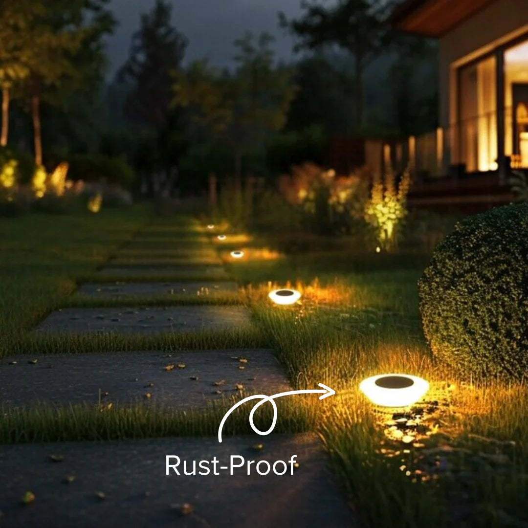 Rust-Proof Solar Outdoor Ground Lights, Pack