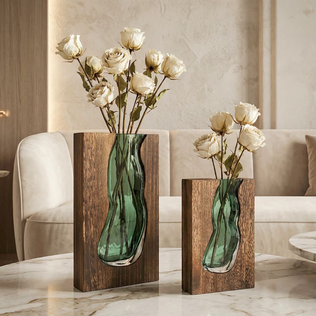 Nordic Wood Edge Vase