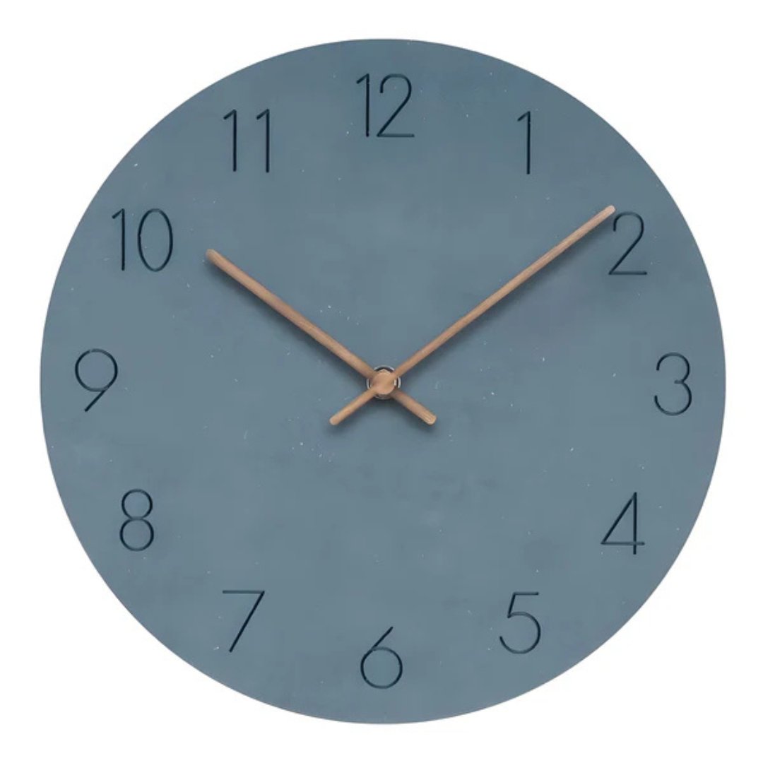 Nork Minimalist Wall Clock, Modern Wood Design