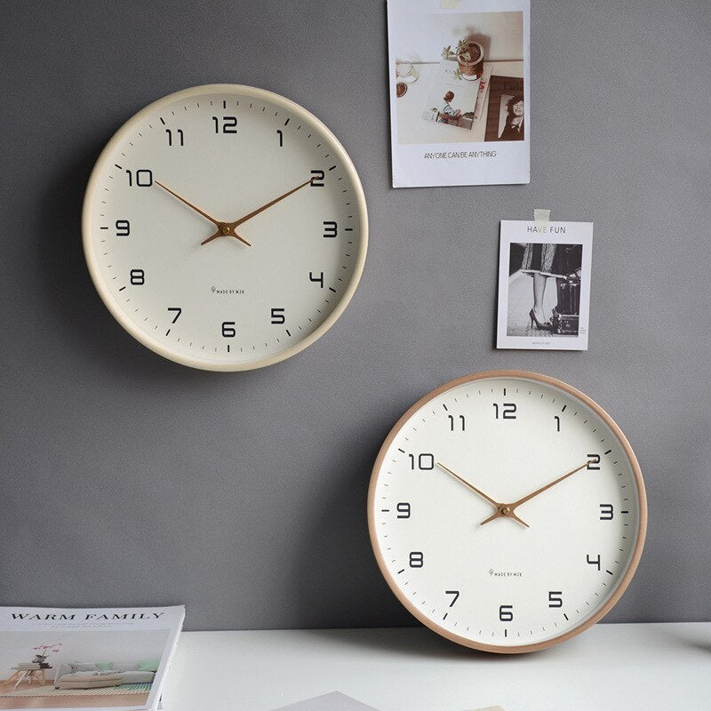 Nordic Minimalist Wooden Wall Clock Silent Scandinavian Design