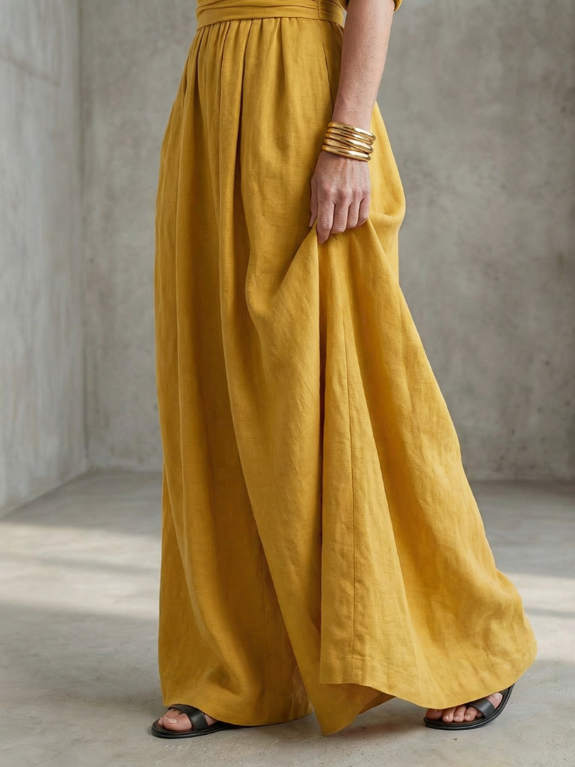 Cross-front wide-leg jumpsuit, alternate view
