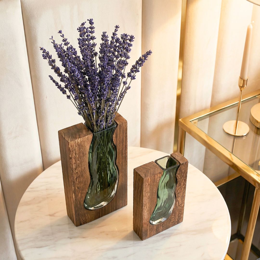 Nordic Wood Edge Vase