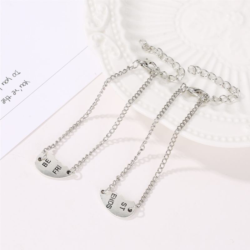 Matching Heart Chain Bracelets Best Friends Gift