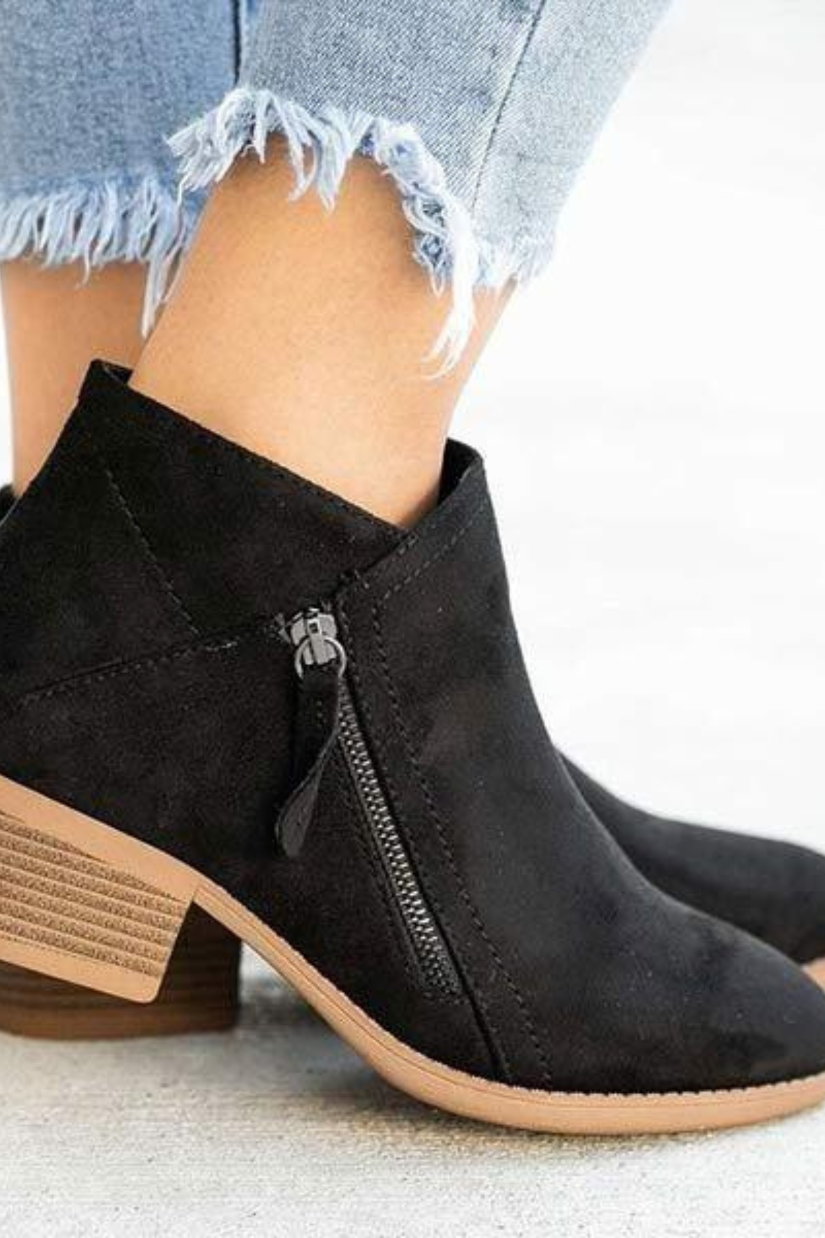 Western side zip ankle boots, detail view