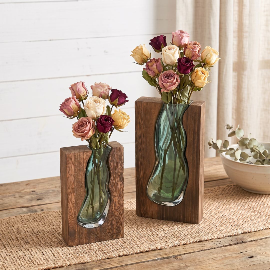 Nordic Wood Edge Vase
