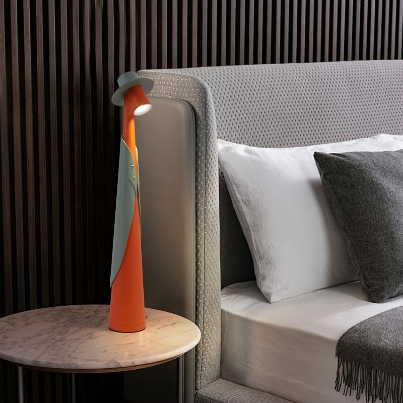 Rechargeable LED Hat-Shaped Desk Lamp with Touch Dimming