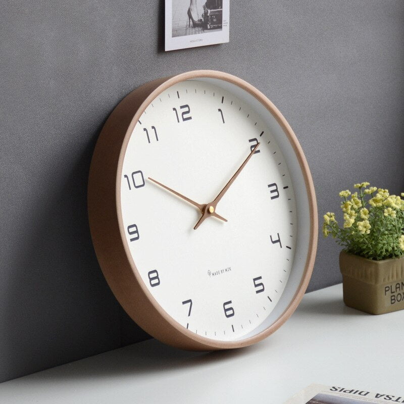 Nordic Minimalist Wooden Wall Clock Silent Scandinavian Design