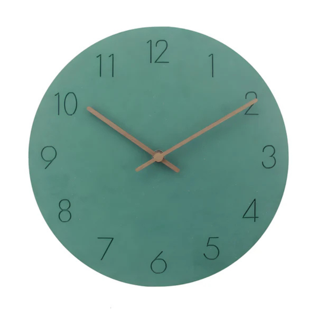 Nork Minimalist Wall Clock, Modern Wood Design