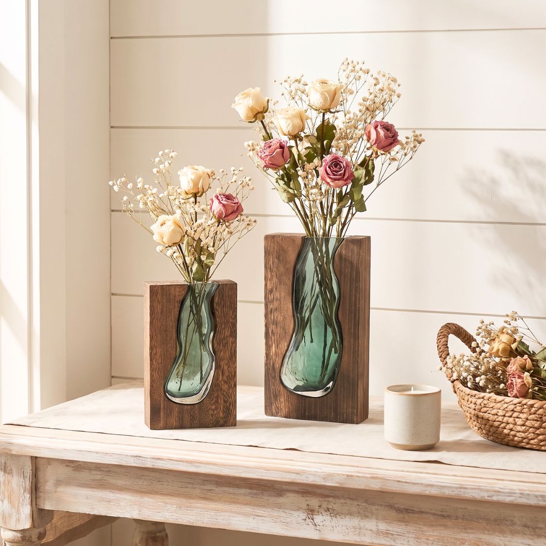Nordic Wood Edge Vase