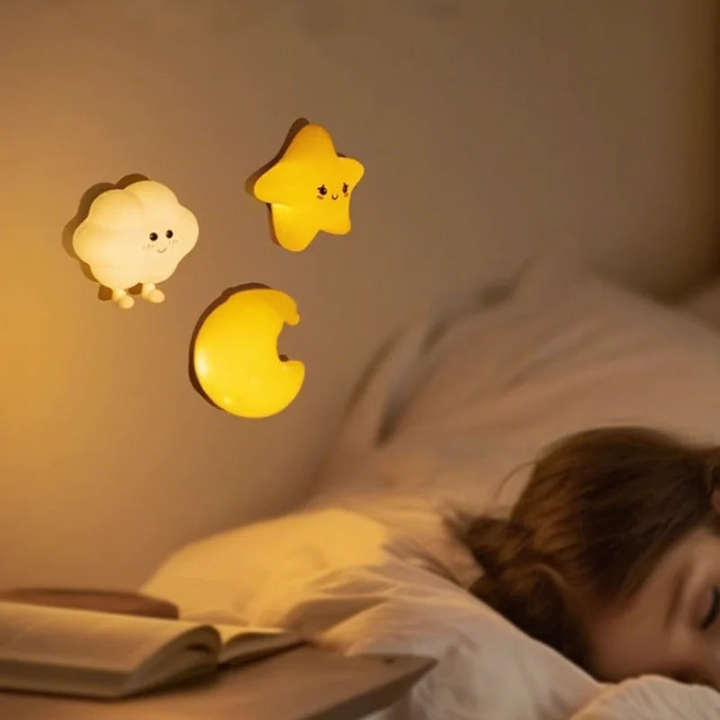 Rechargeable Moon, Star, and Cloud Night Light, Kids Room