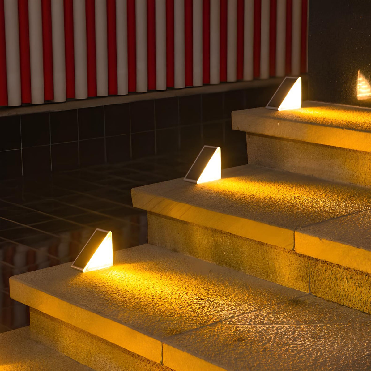 Solar-Powered Outdoor Stair and Deck Lights