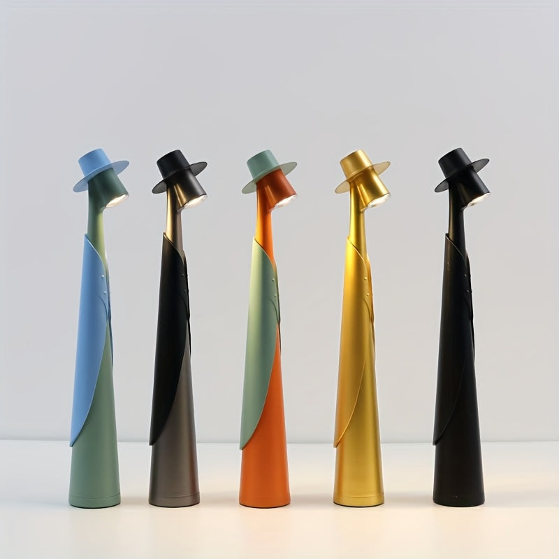 Rechargeable LED Hat-Shaped Desk Lamp with Touch Dimming