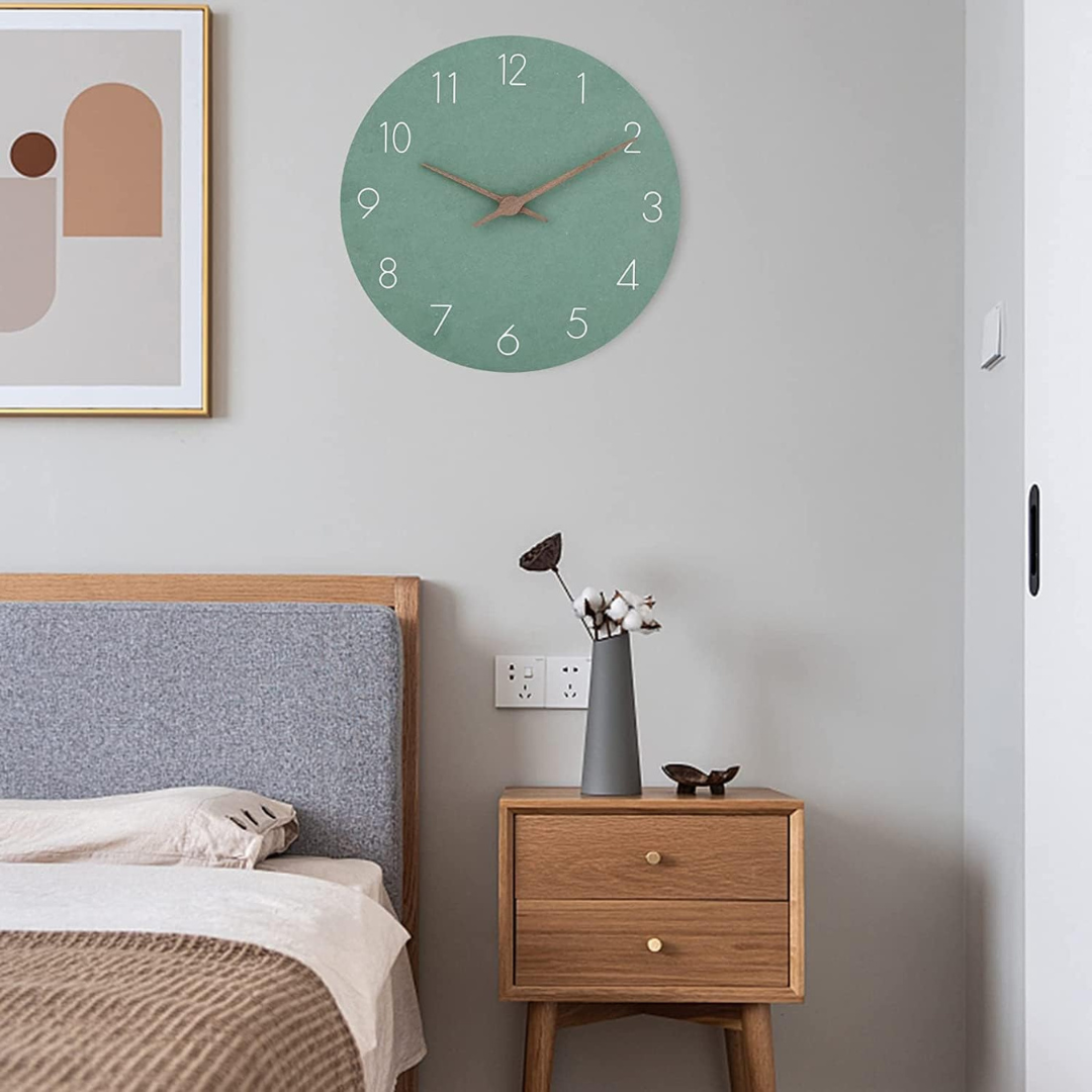 Nork Minimalist Wall Clock, Modern Wood Design
