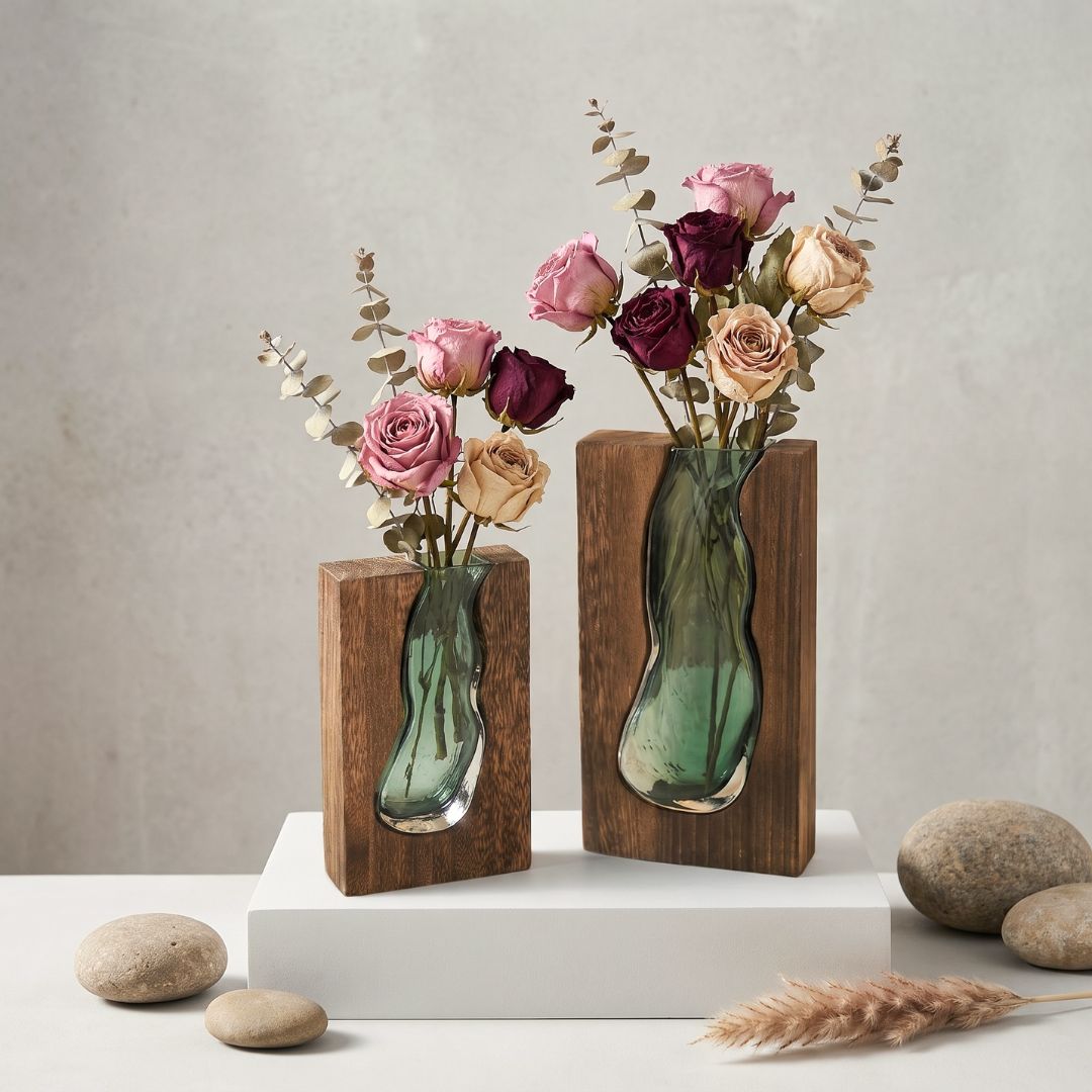 Nordic Wood Edge Vase