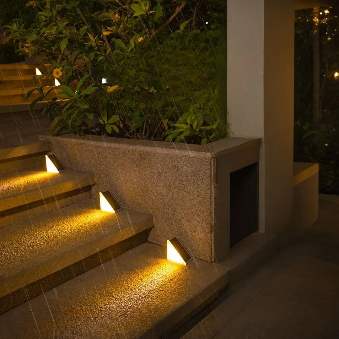 Solar-Powered Outdoor Stair and Deck Lights