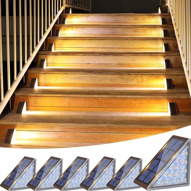 Solar-Powered Outdoor Stair and Deck Lights
