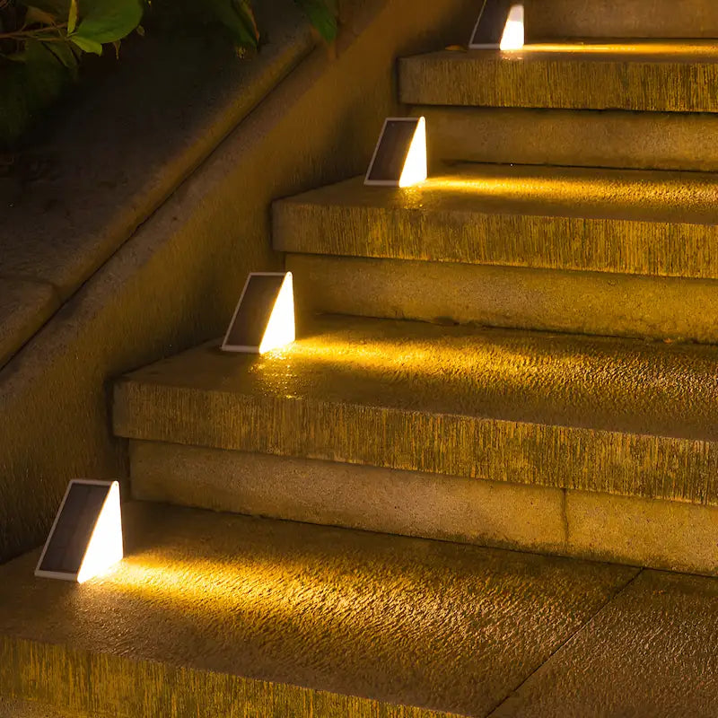 Solar-Powered Outdoor Stair and Deck Lights