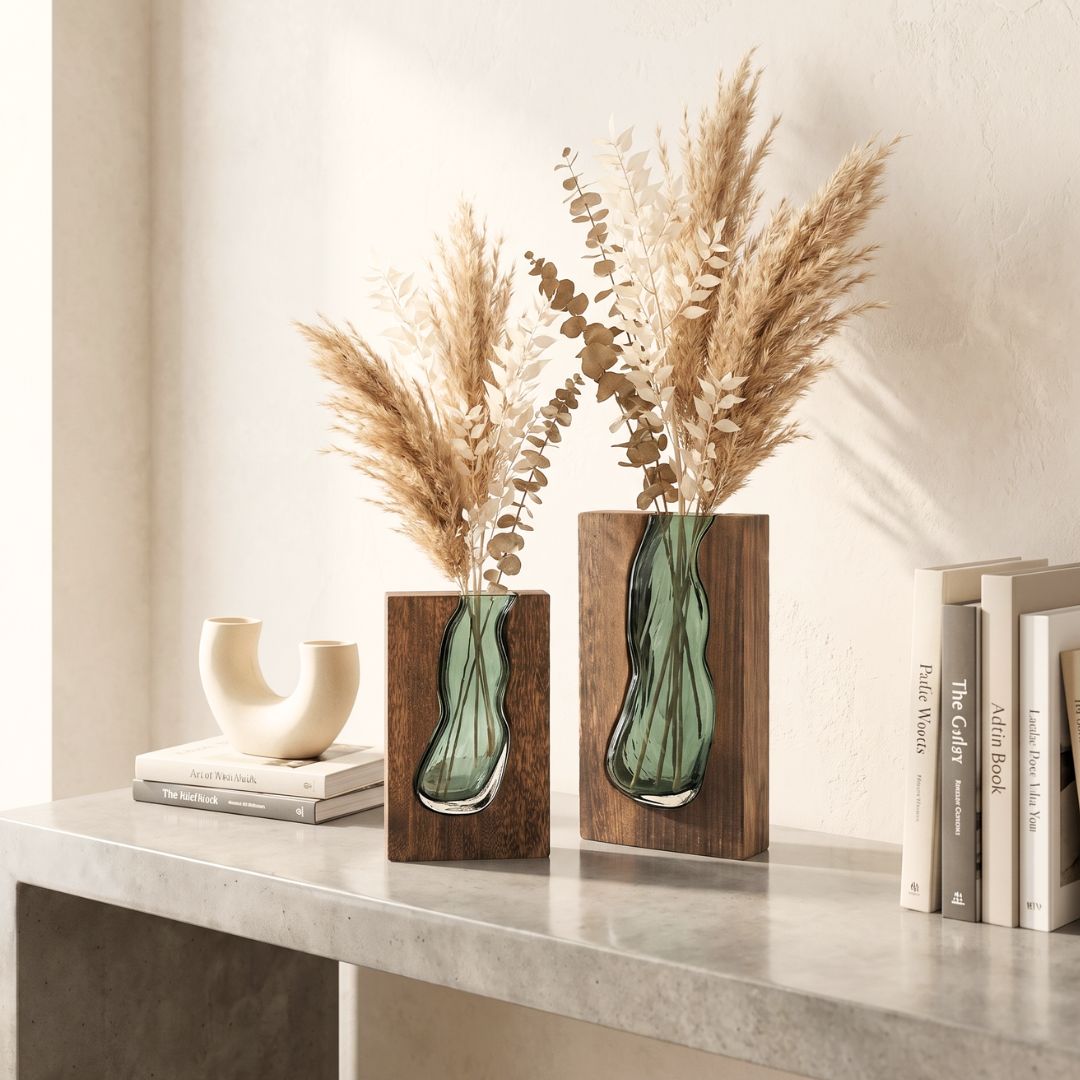 Nordic Wood Edge Vase