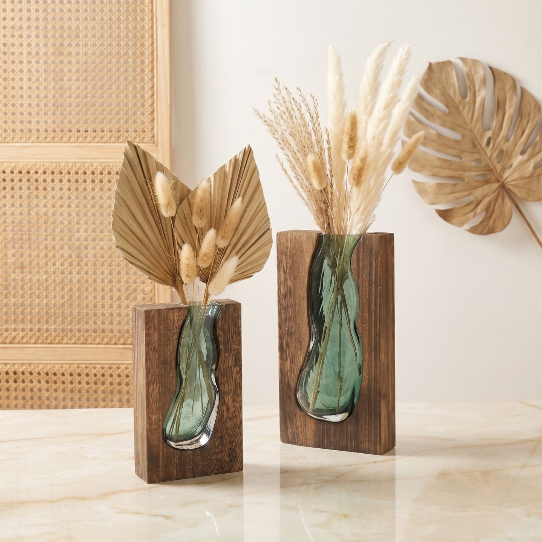 Nordic Wood Edge Vase