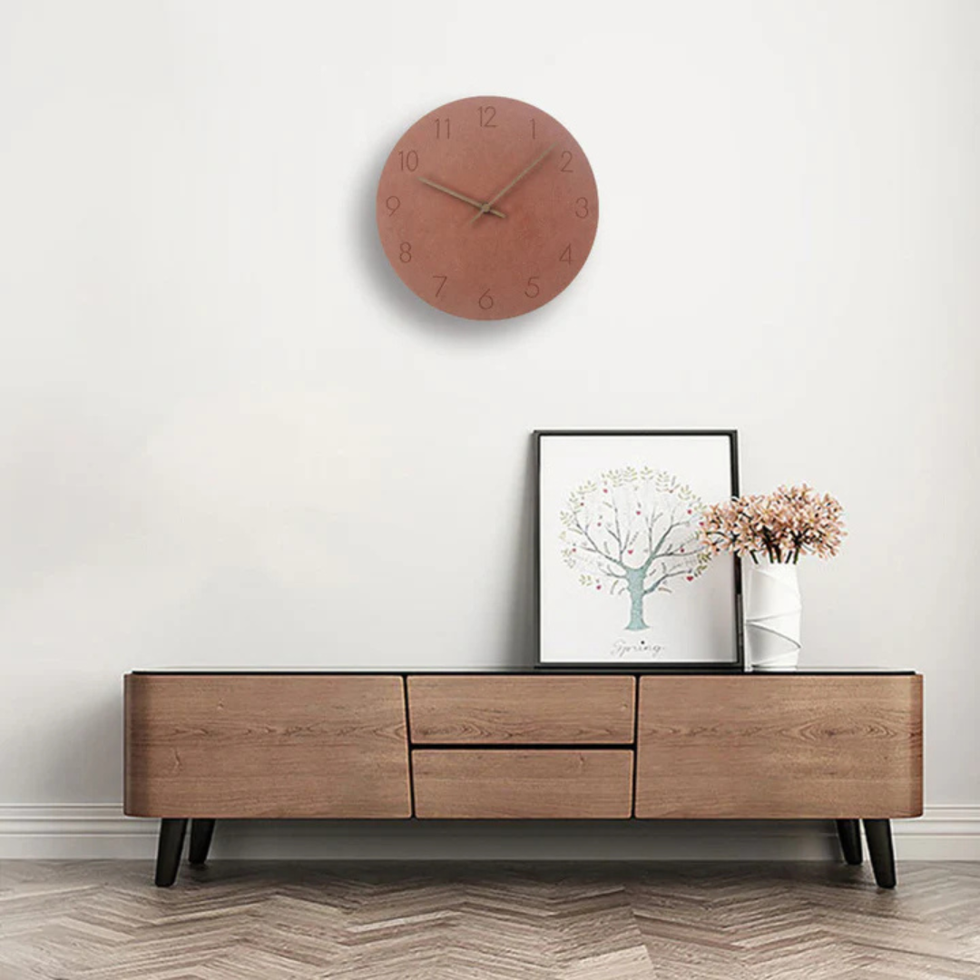 Nork Minimalist Wall Clock, Modern Wood Design