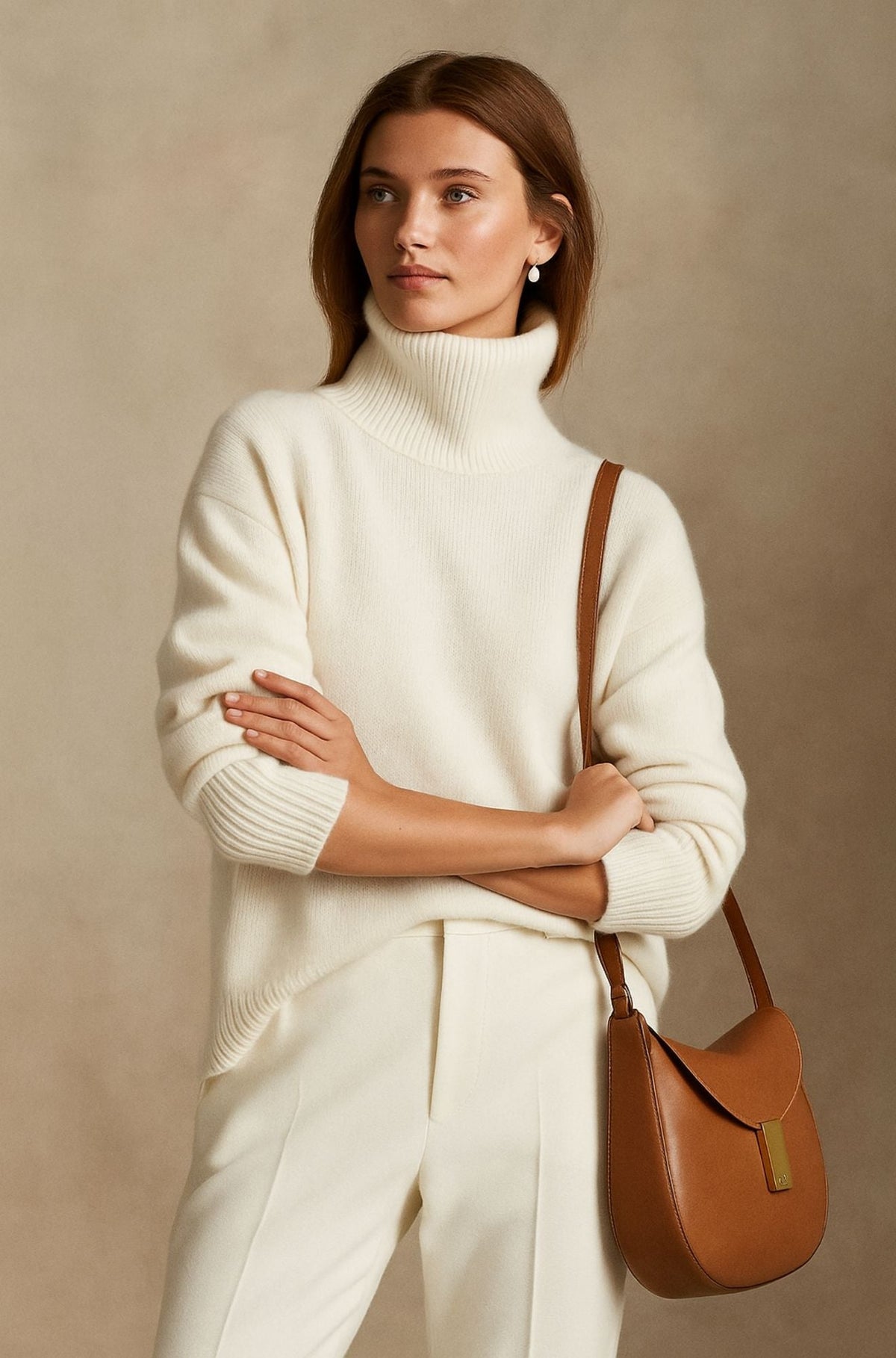 Lightweight fitted sweater in white