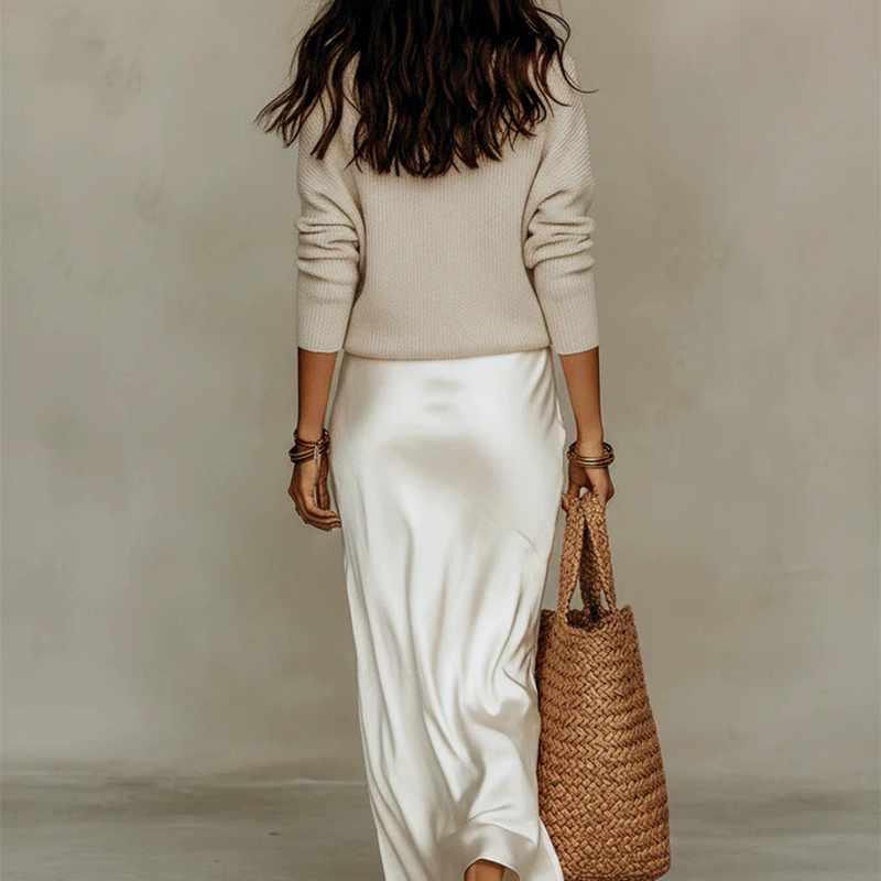 Sweater and maxi dress set, detail view
