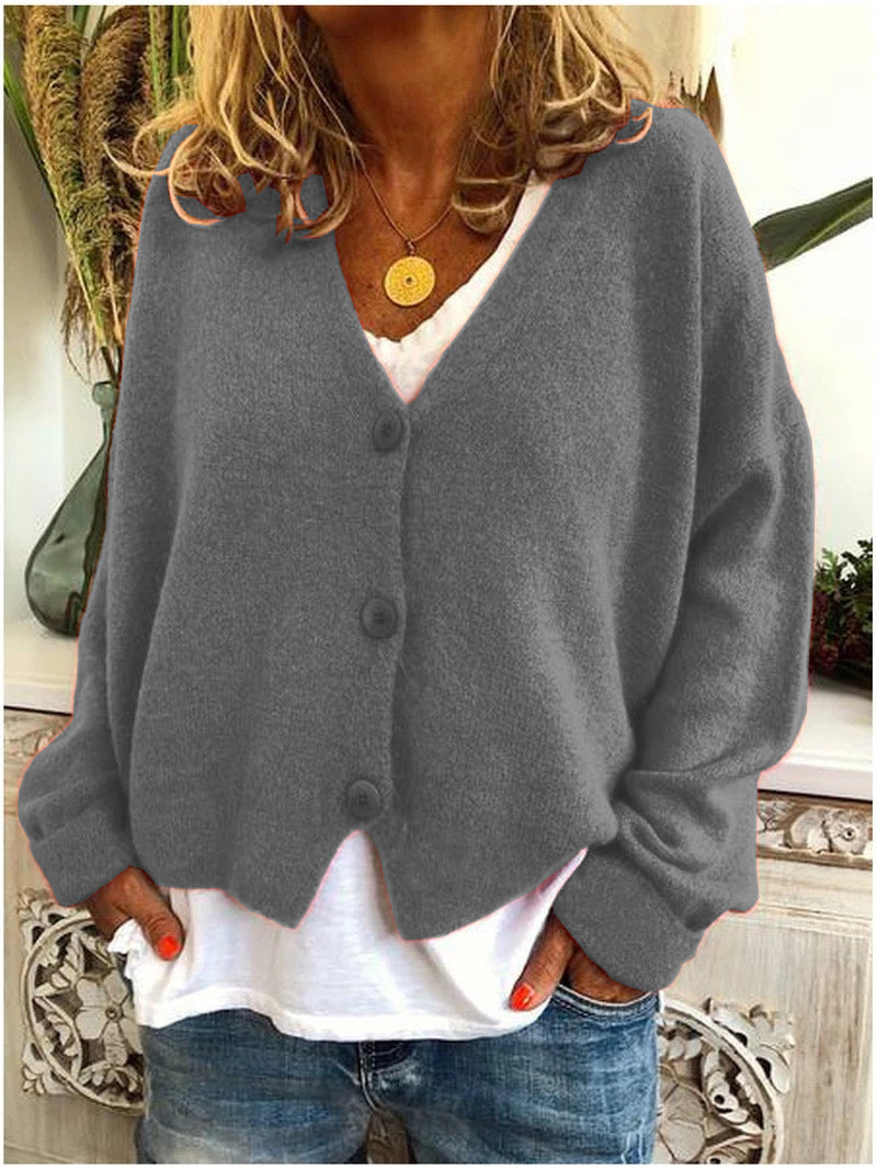 Everyday v-neck cardigan in gray