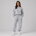 Dropped shoulder tracksuit set in grey, front view