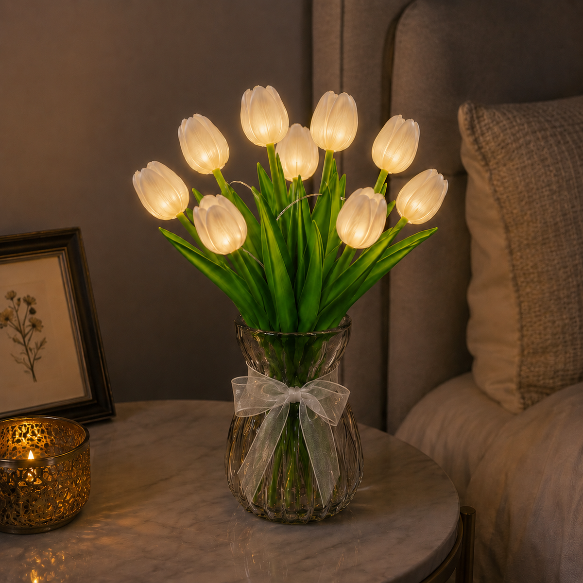 Light-Up Artificial Tulip Bouquet Lamp