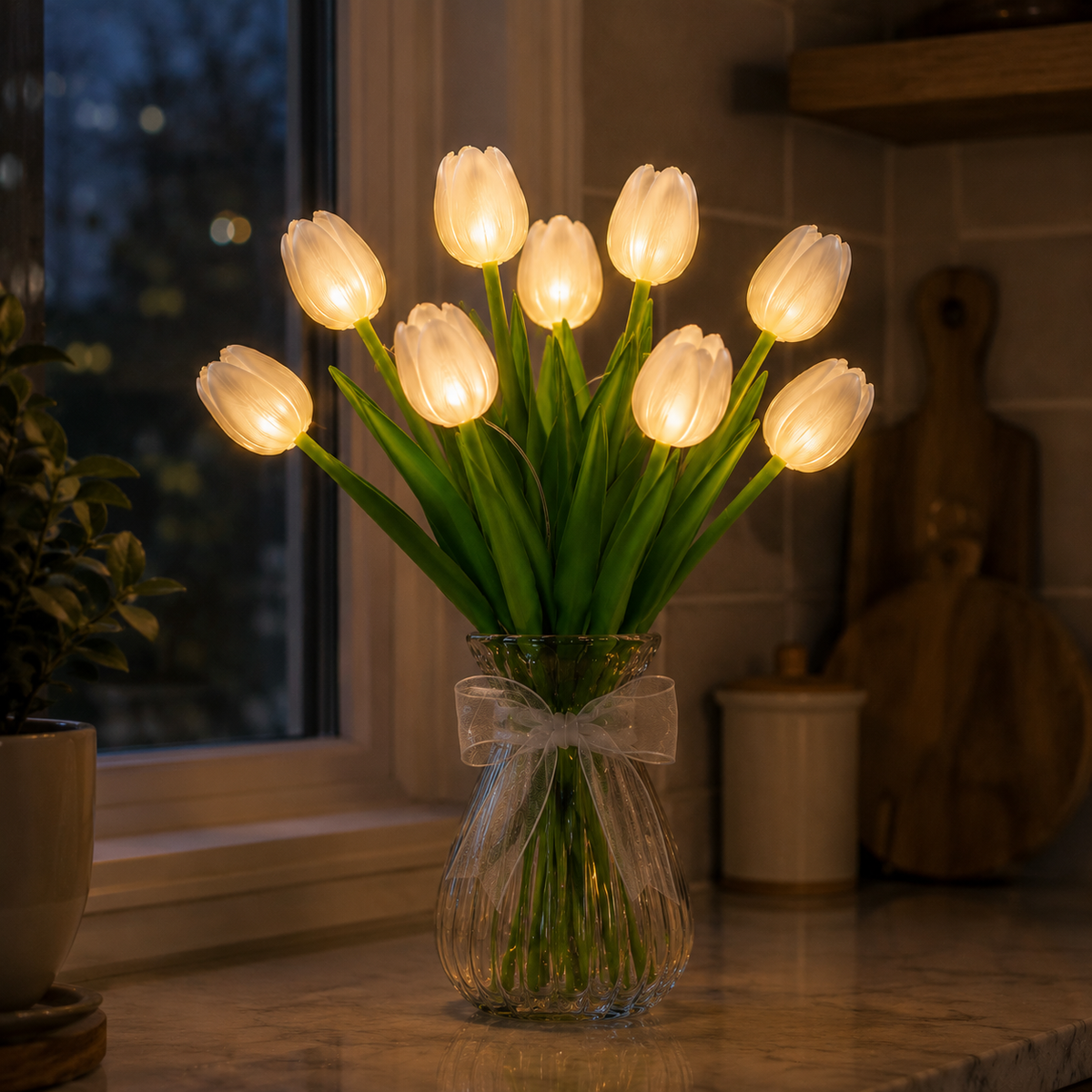 Light-Up Artificial Tulip Bouquet Lamp