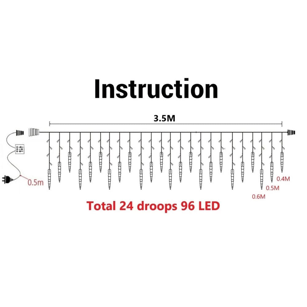 Christmas LED Icicle Fairy Lights