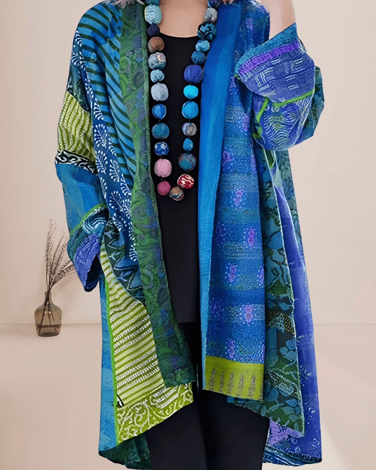 Shawl collar longline cardigan in blue