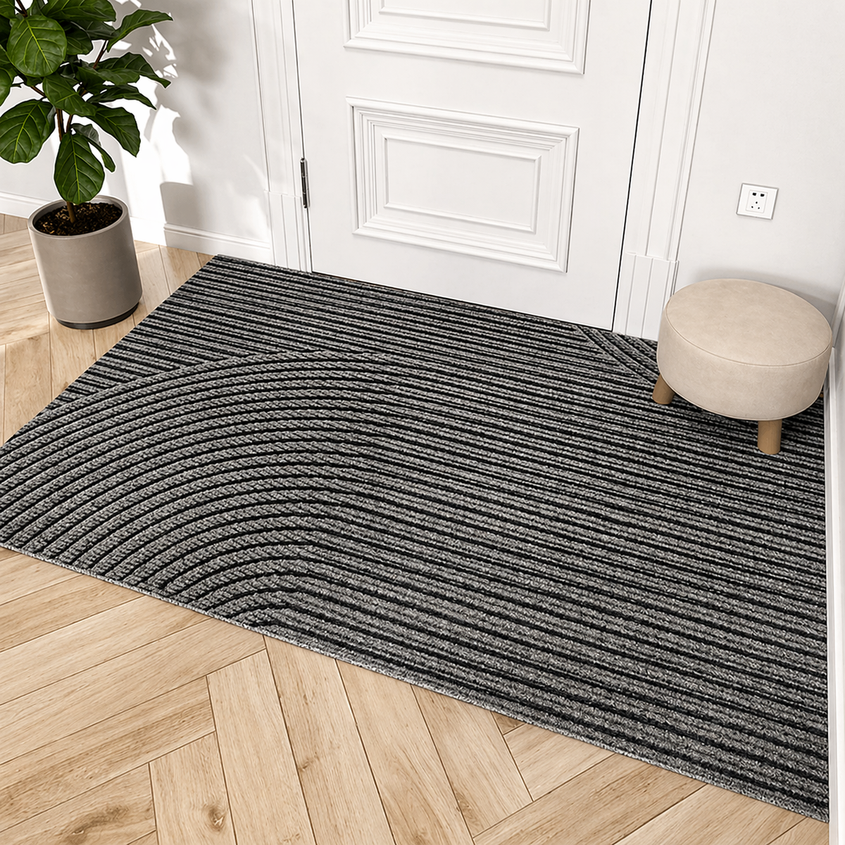 Durable Non-Slip Door Mat, Modern Dirt-Resistant Entry Mat