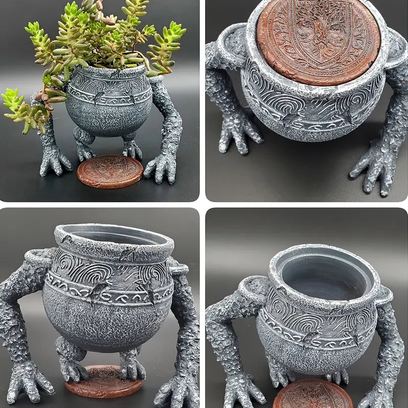Fantasy Warrior Fist Armor Resin Planter Pot