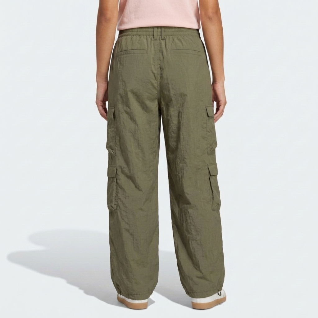 Essential Army Green Parachute Cargo Pants