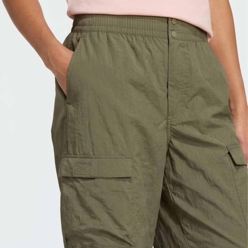 Essential Army Green Parachute Cargo Pants