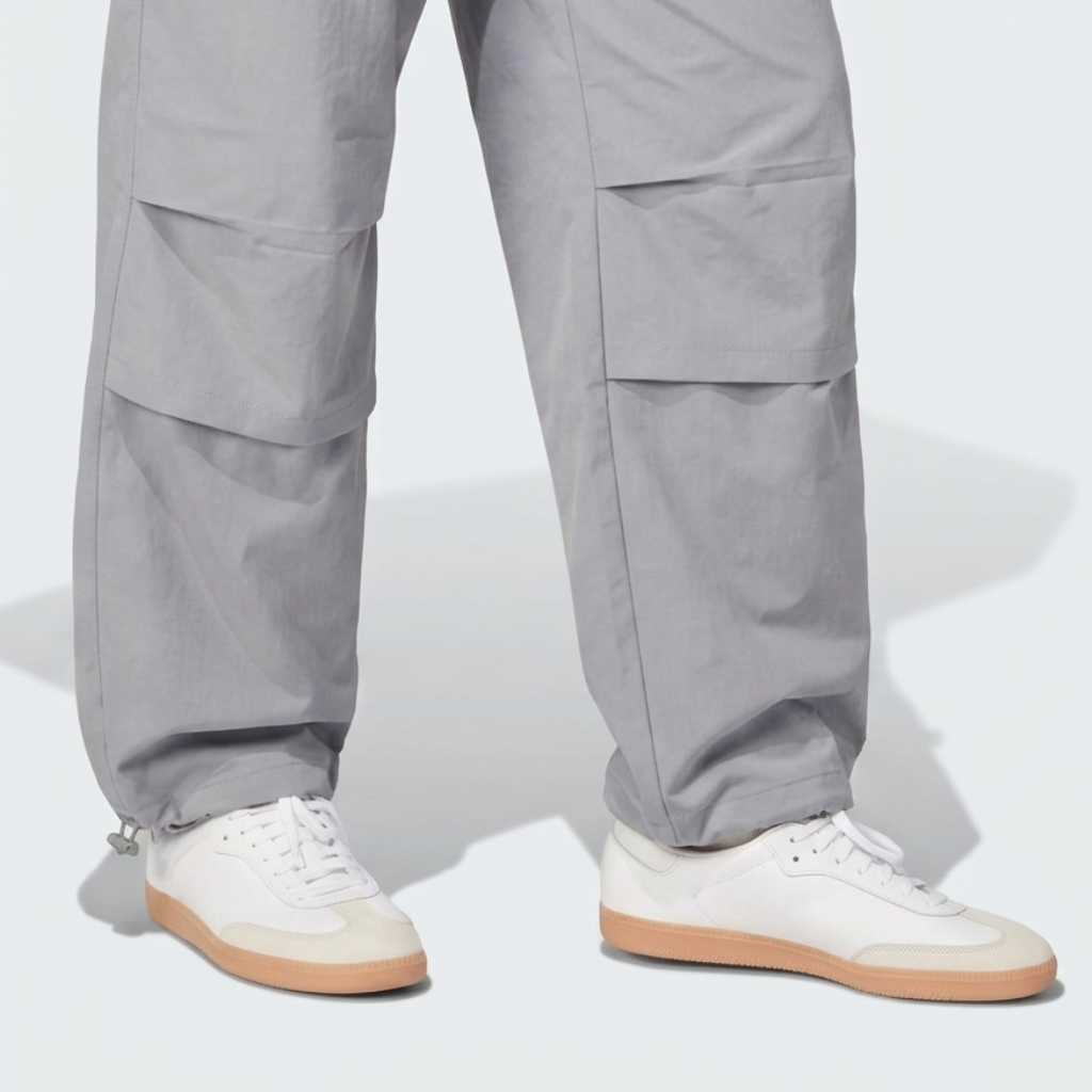 Essential Light Grey Parachute Pants